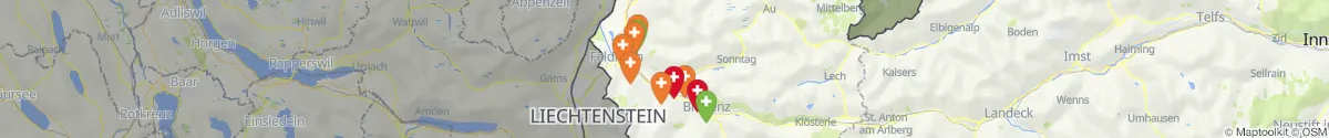 Kartenansicht für Apotheken-Notdienste in der Nähe von Düns (Feldkirch, Vorarlberg)